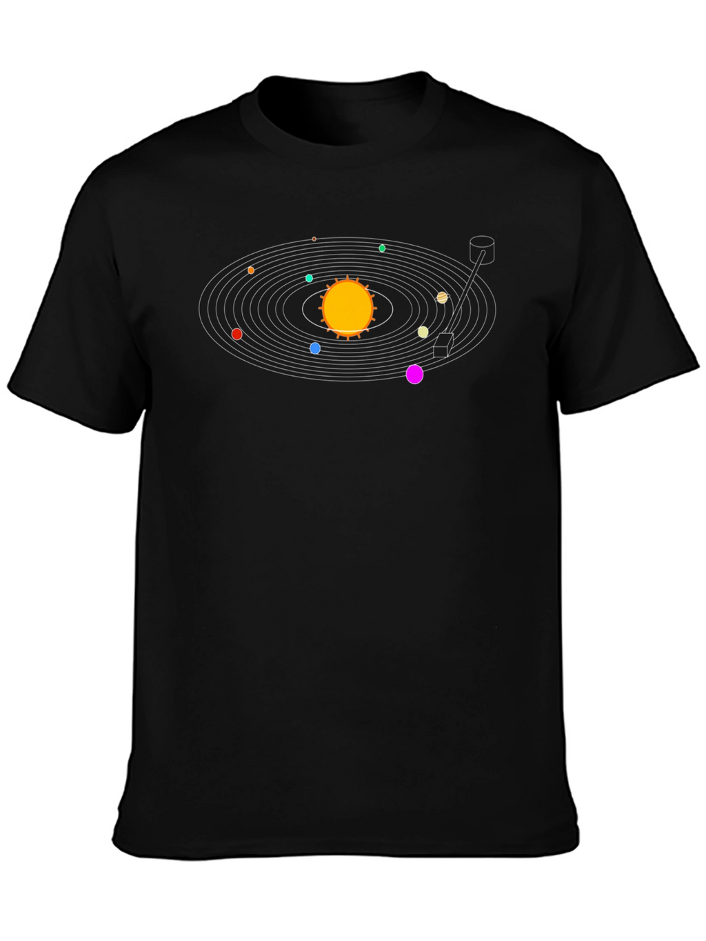 Solar System Turntable Graphic T-Shirt