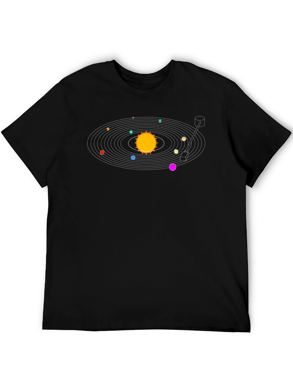 Solar System Turntable Graphic T-Shirt