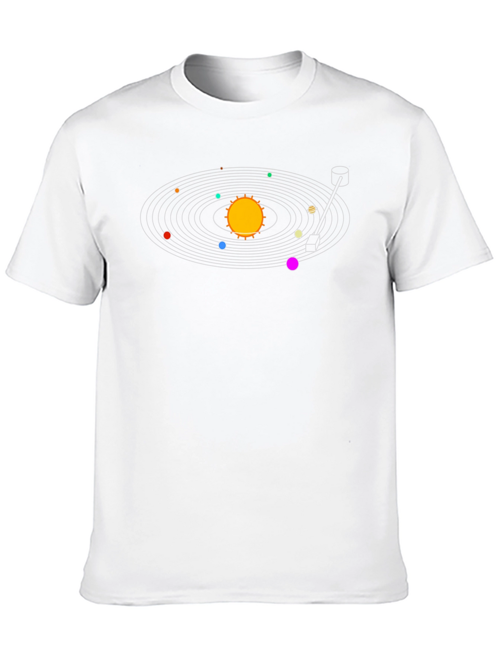 Solar System Turntable Graphic T-Shirt