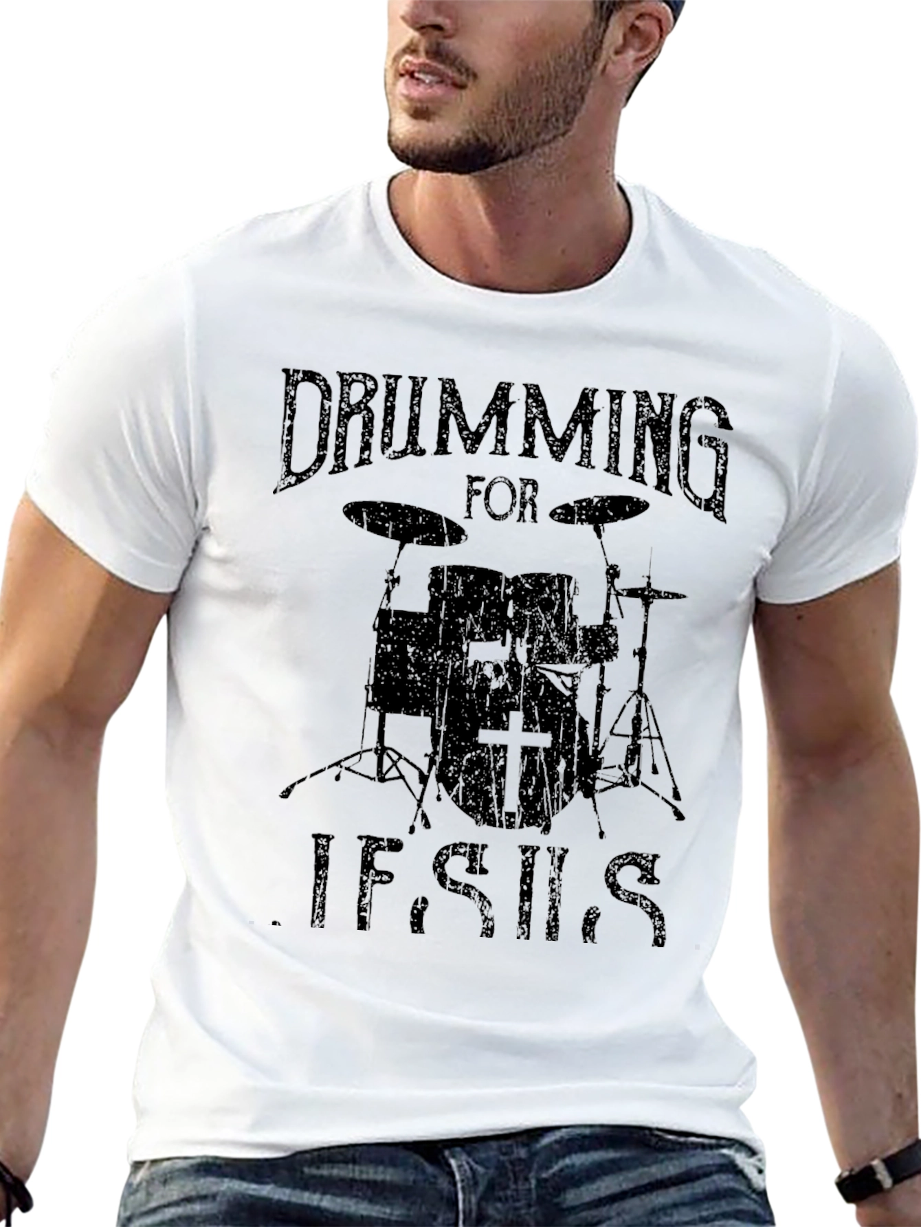 Drumming for Jesus Black T-Shirt