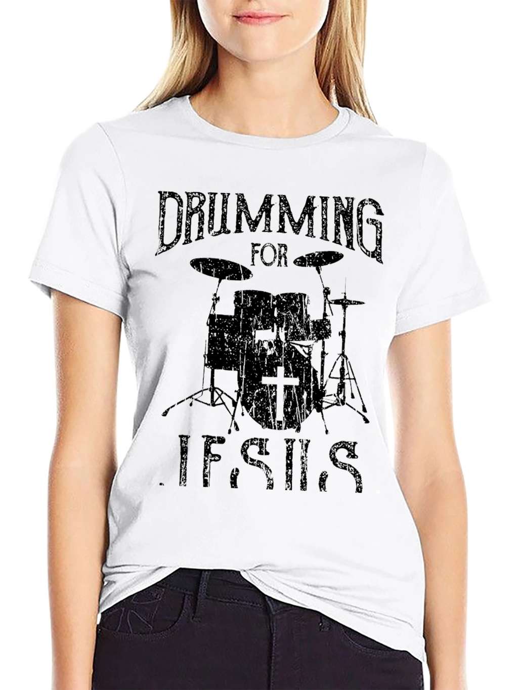 Drumming for Jesus Black T-Shirt