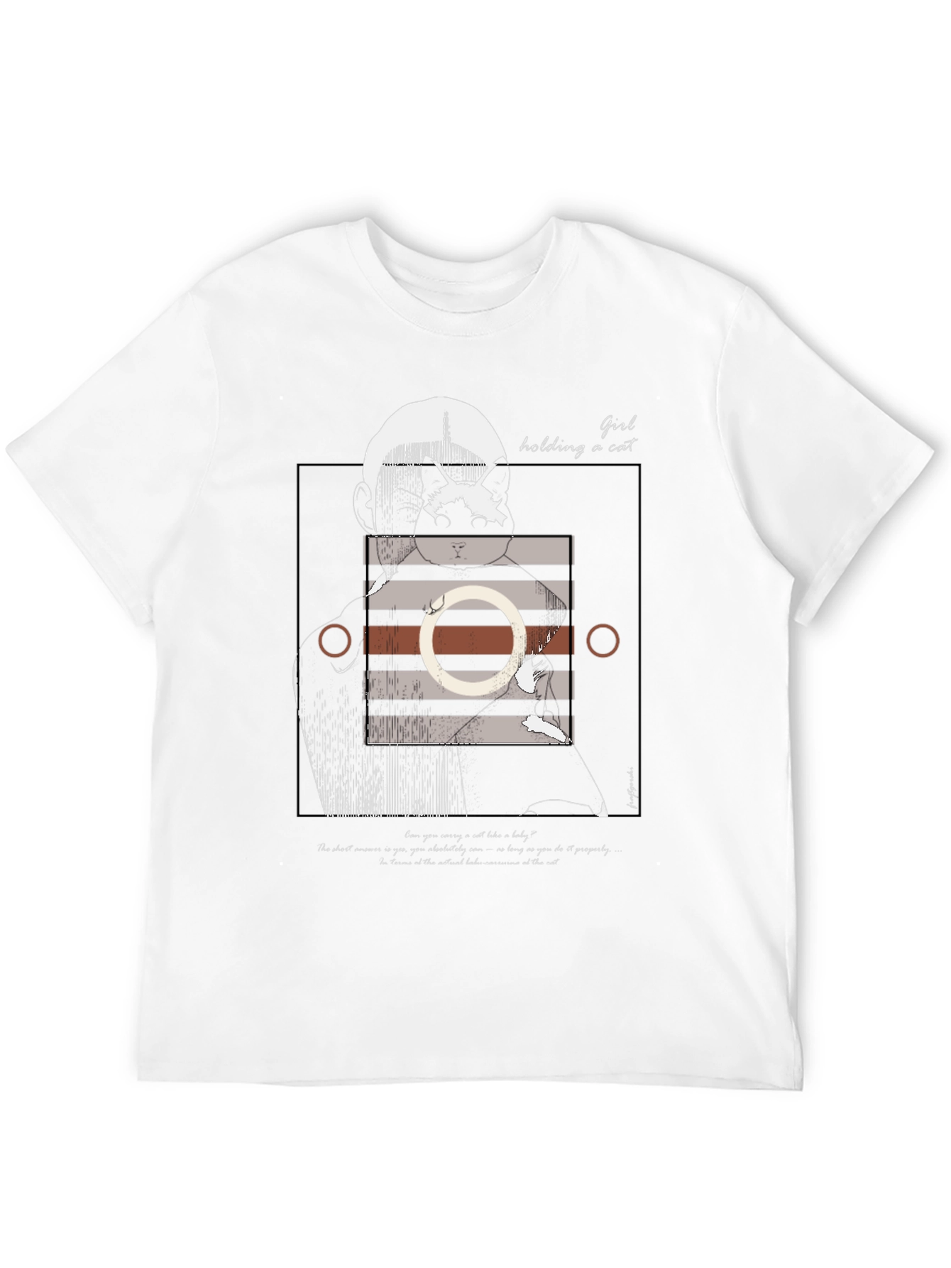 Graphic Tee: Girl Holding a Cat