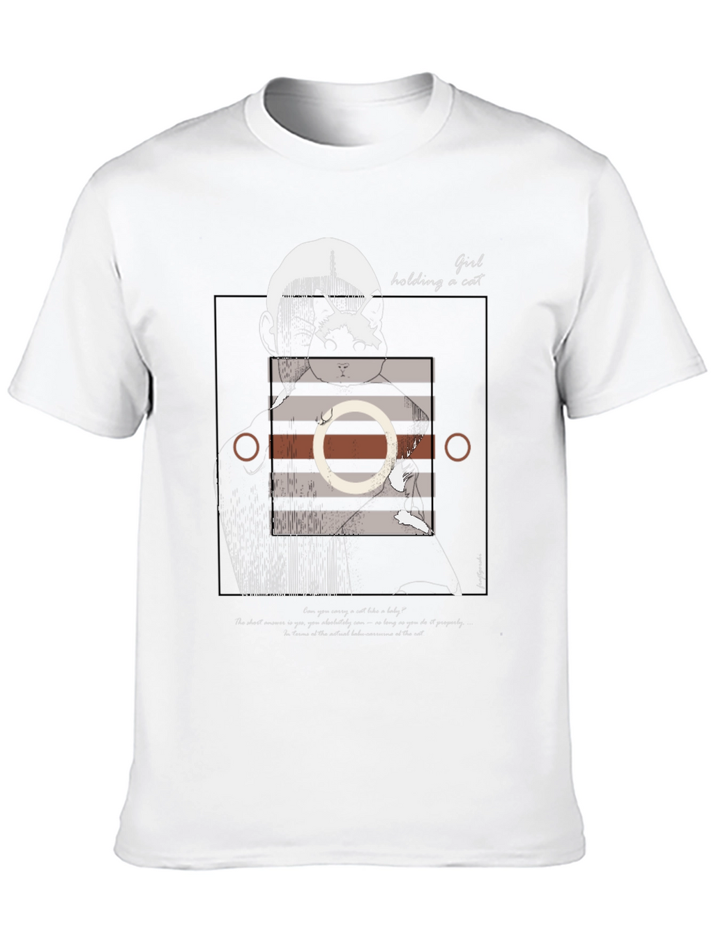 Graphic Tee: Girl Holding a Cat