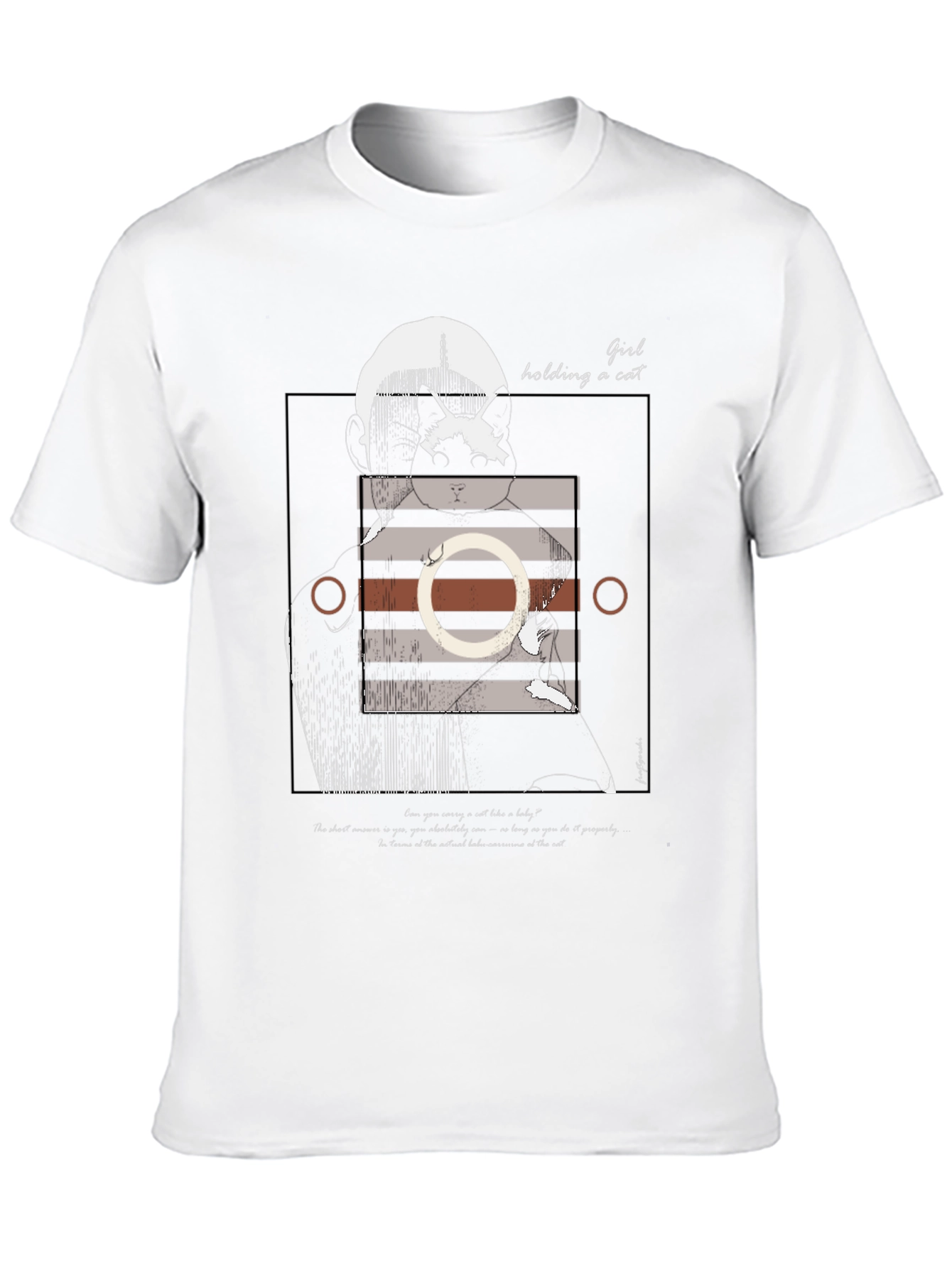 Graphic Tee: Girl Holding a Cat