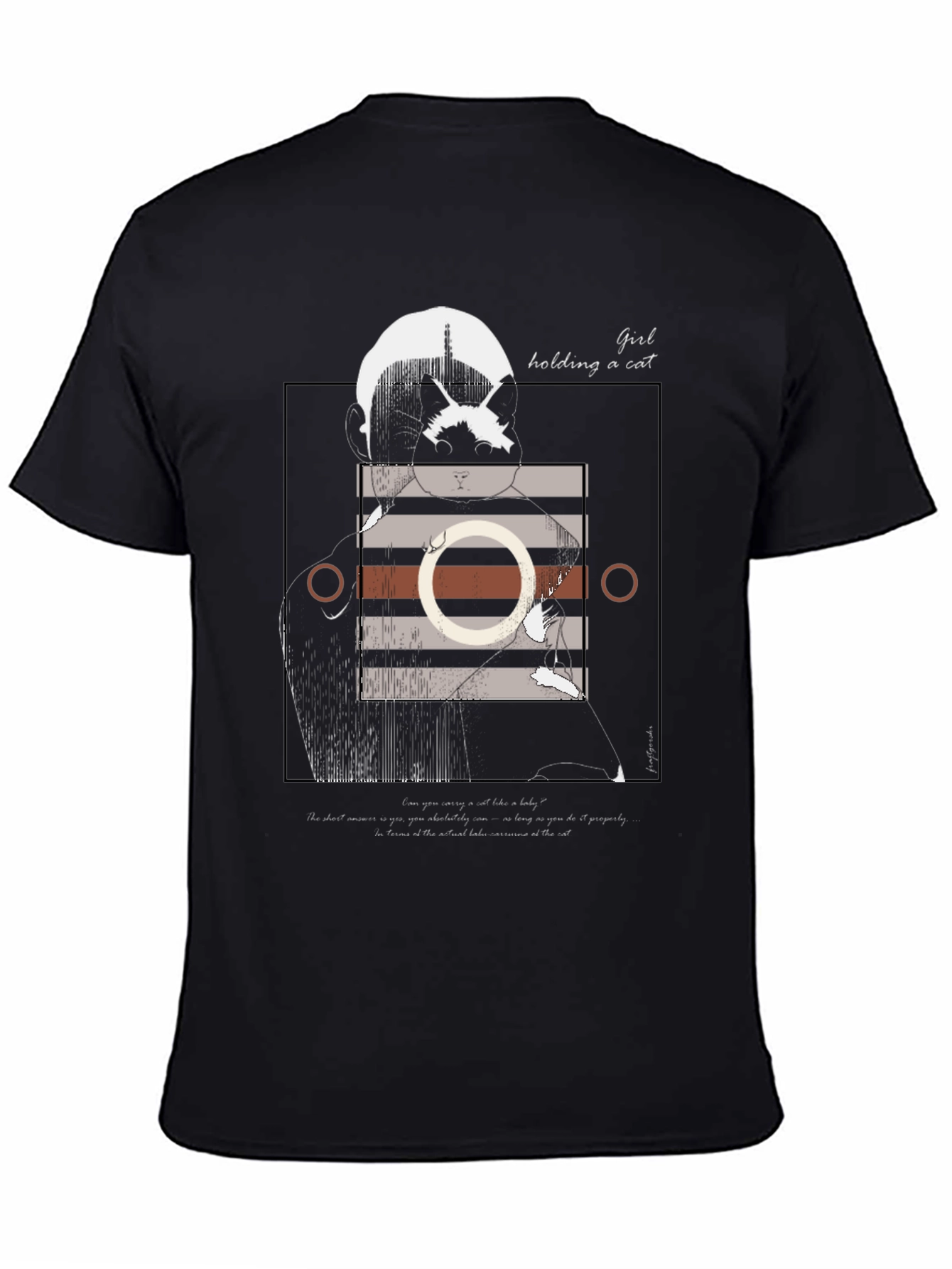 Graphic Tee: Girl Holding a Cat