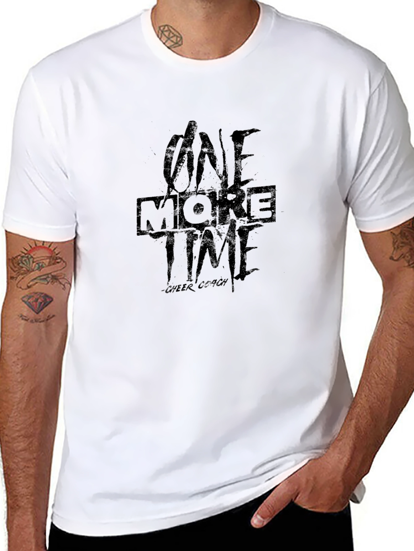 One More Time Cheer Coach Black T-Shirt