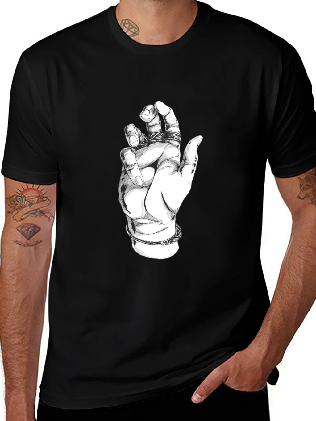 Hand Graphic Black T-Shirt - Unisex