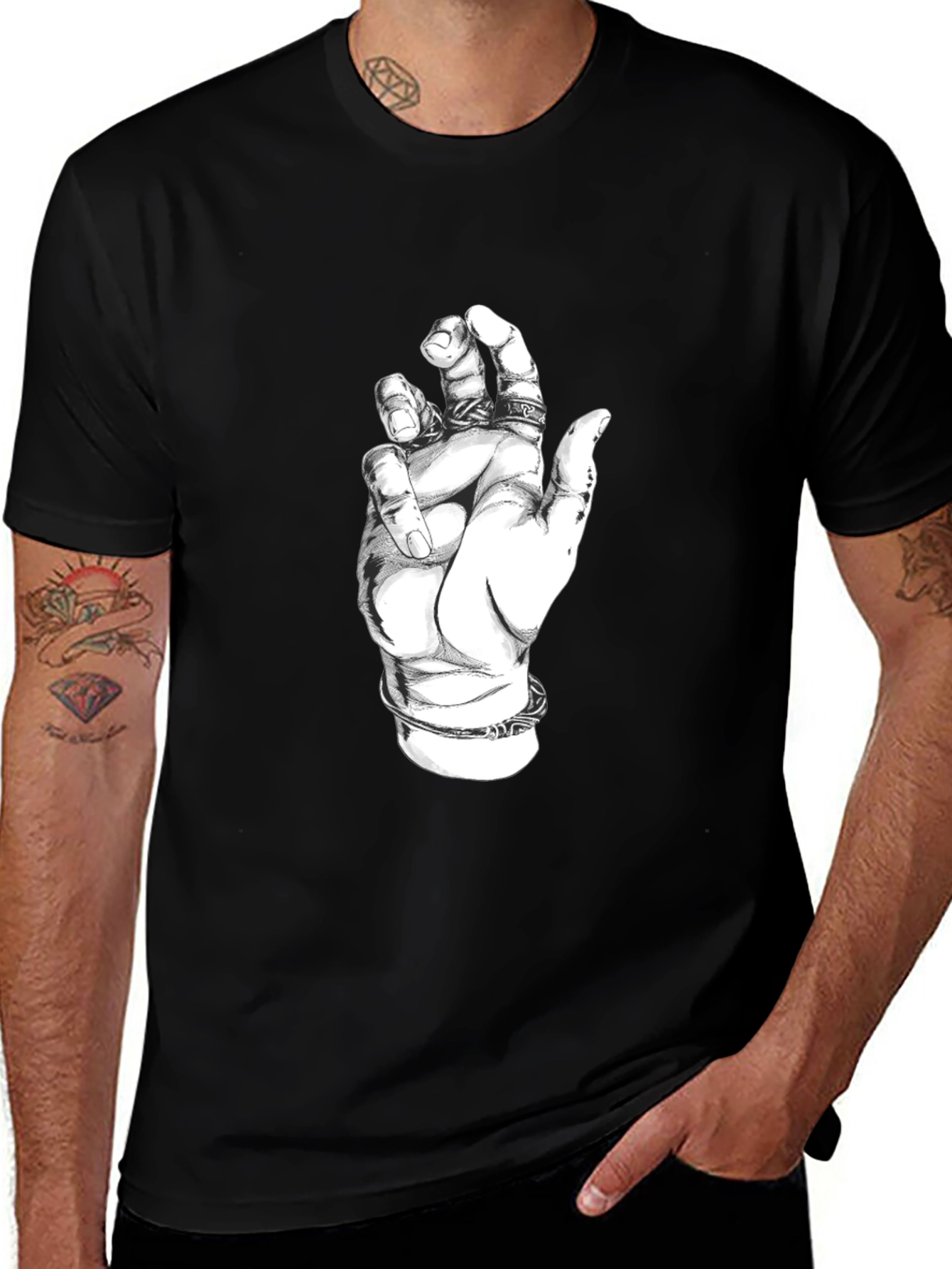 Hand Graphic Black T-Shirt - Unisex