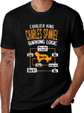 Cavalier King Charles Spaniel Barking Logic Black T-Shirt