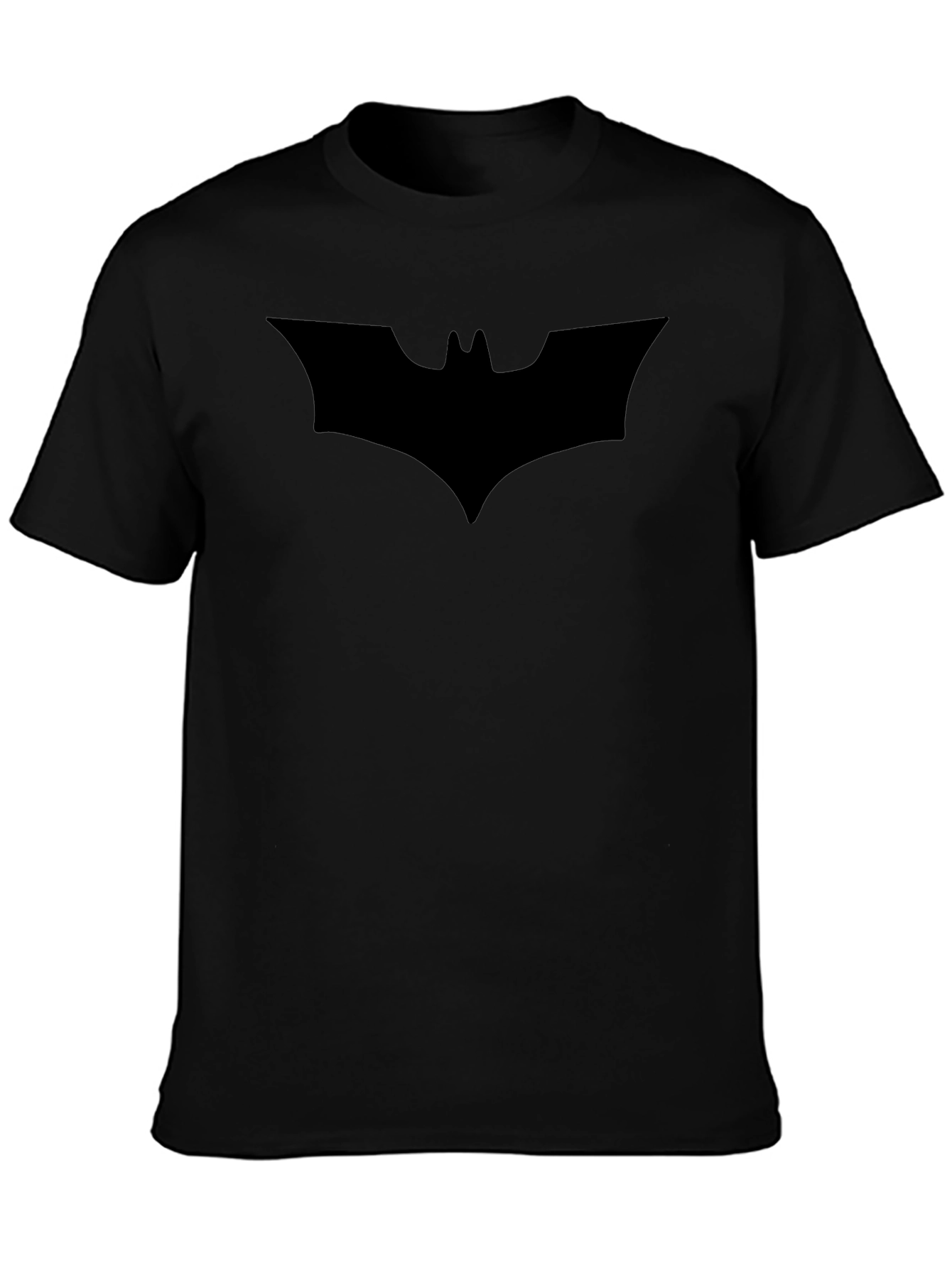 Mens Black Batman Logo T-Shirt