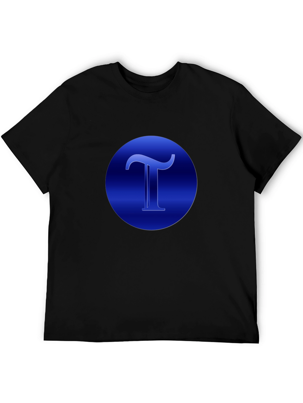 Blue T Graphic Black T-Shirt