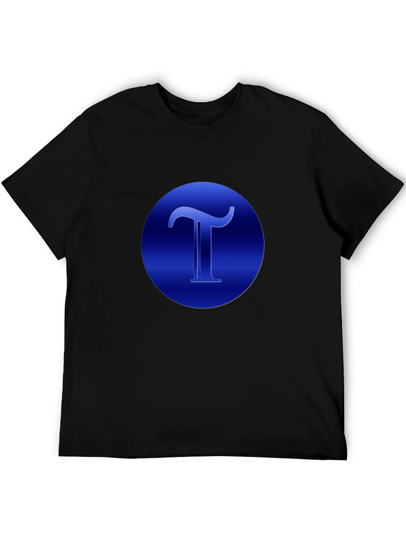 Blue T Graphic Black T-Shirt