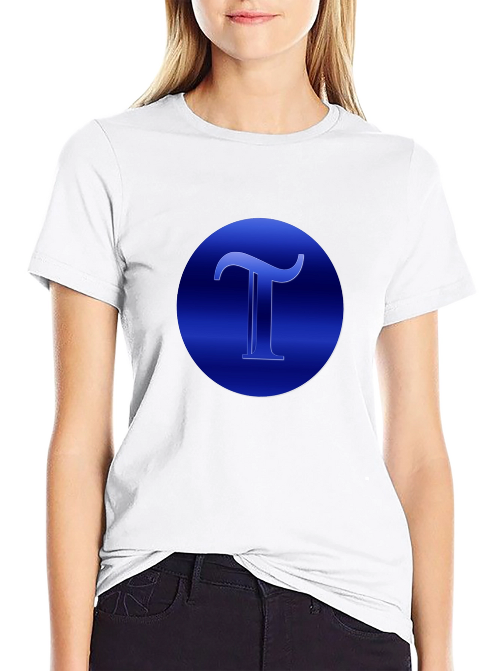 Blue T Graphic Black T-Shirt