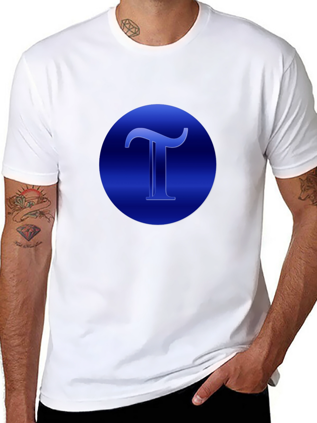 Blue T Graphic Black T-Shirt