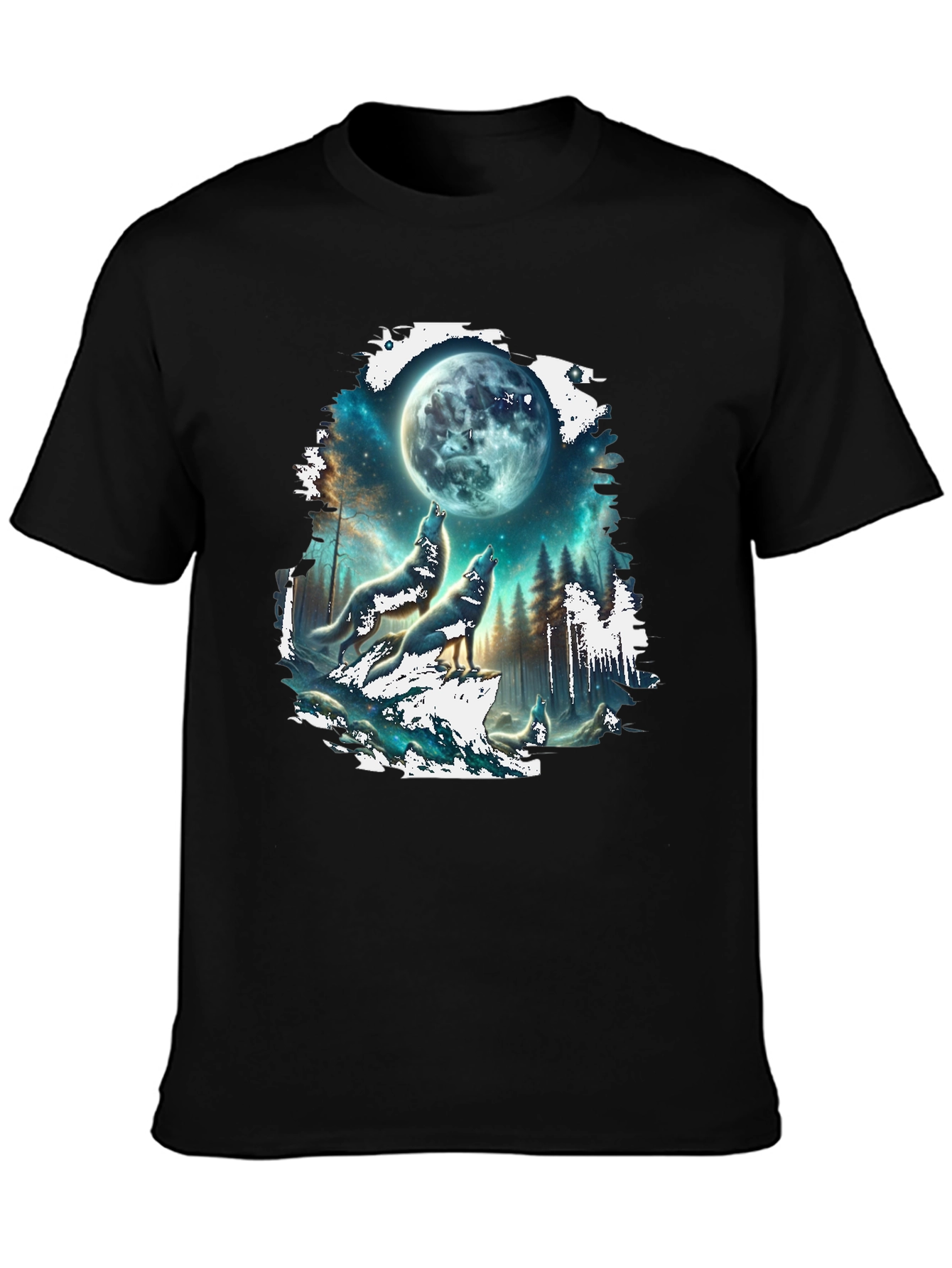 Wolf Moon T-Shirt - Black Graphic Tee