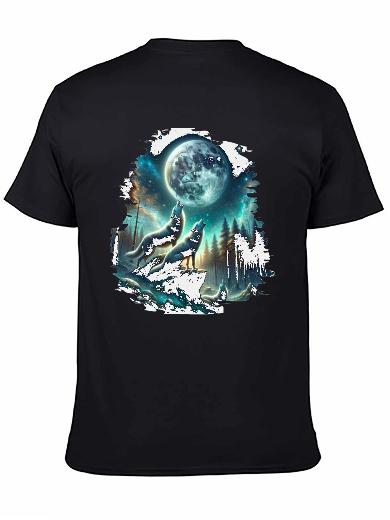 Wolf Moon T-Shirt - Black Graphic Tee
