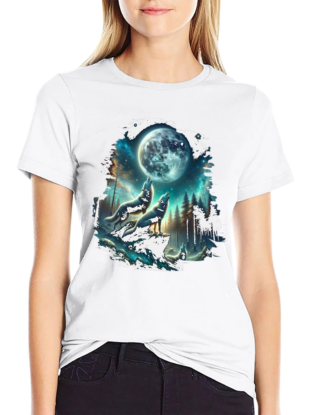 Wolf Moon T-Shirt - Black Graphic Tee