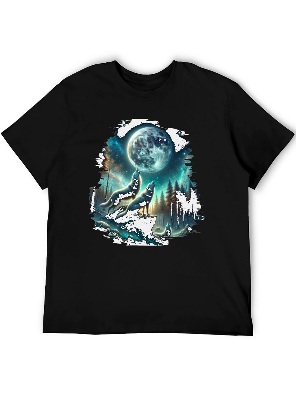 Wolf Moon T-Shirt - Black Graphic Tee