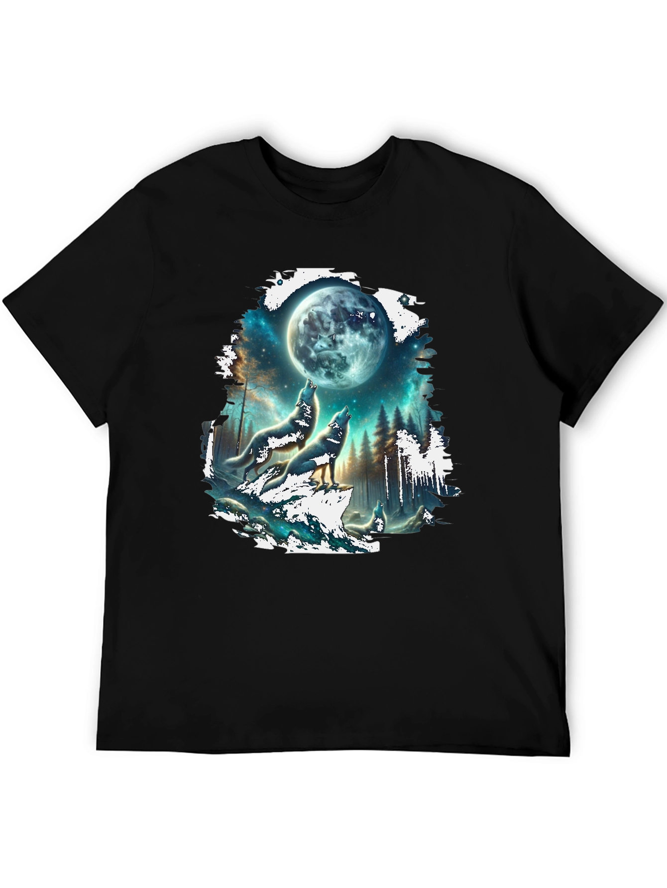 Wolf Moon T-Shirt - Black Graphic Tee