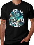 Wolf Moon T-Shirt - Black Graphic Tee