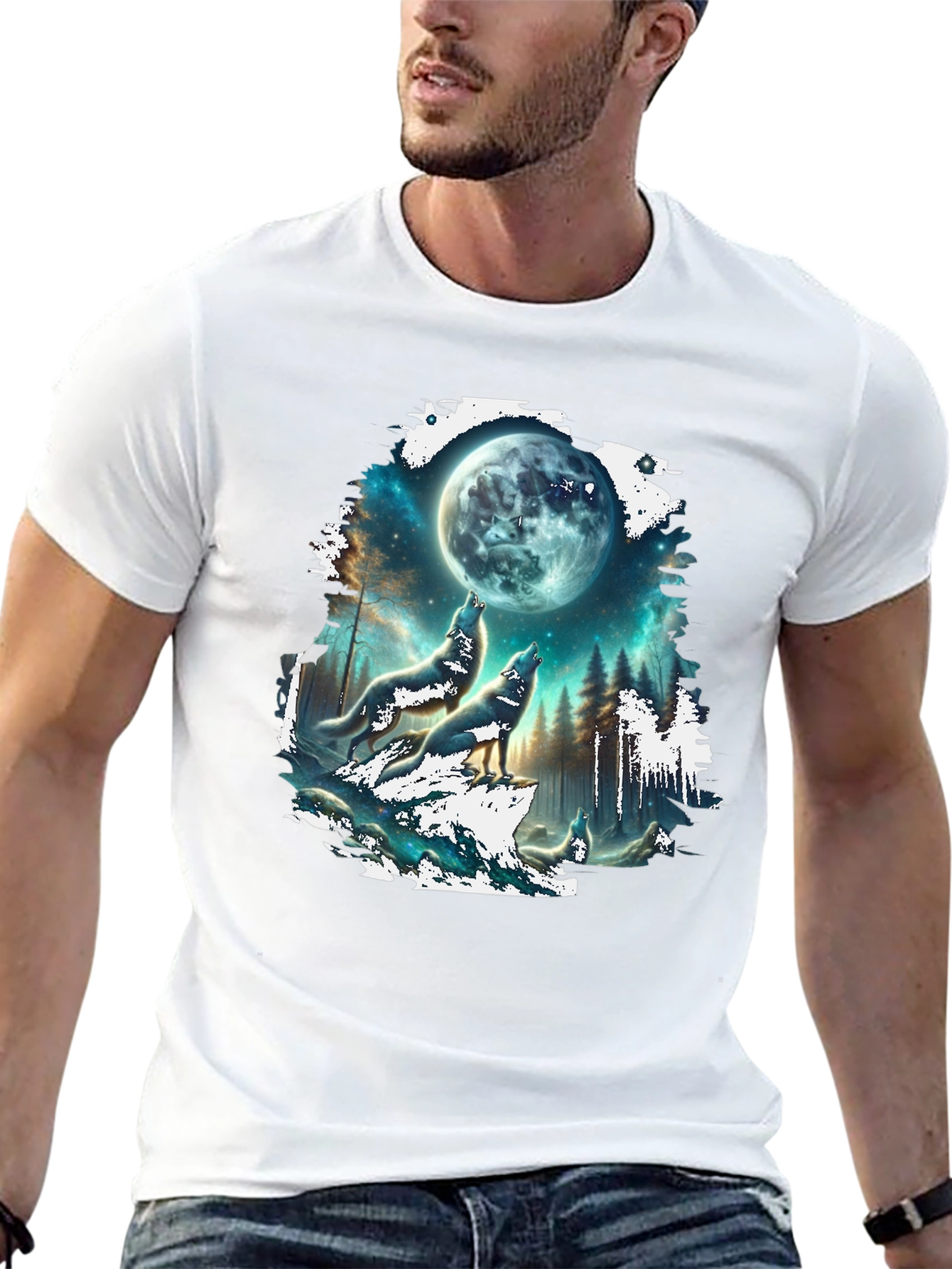 Wolf Moon T-Shirt - Black Graphic Tee