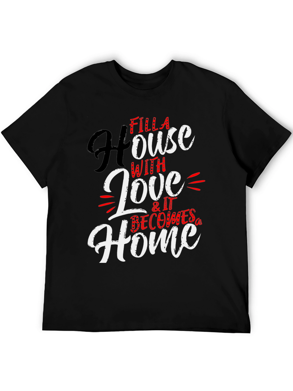 Filla House with Love Black T-Shirt