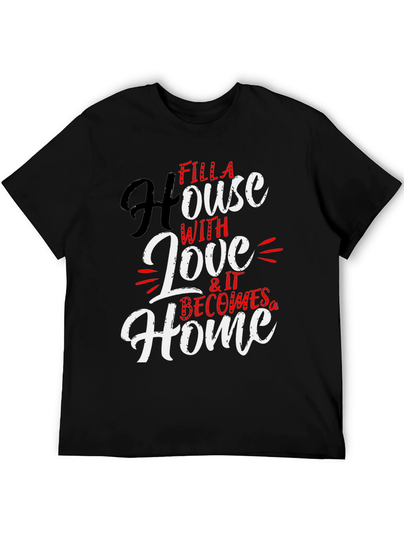 Filla House with Love Black T-Shirt