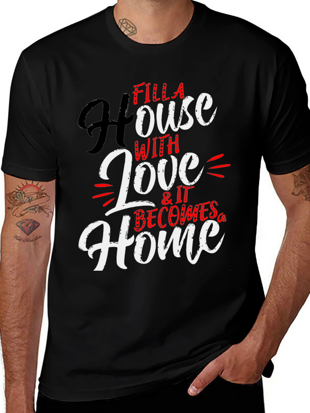 Filla House with Love Black T-Shirt