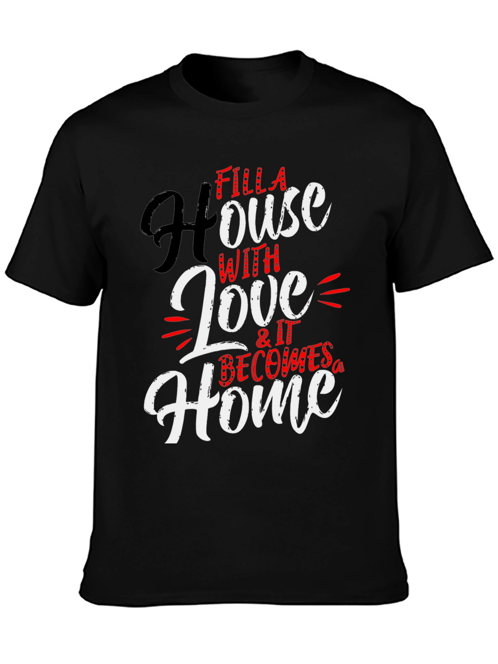 Filla House with Love Black T-Shirt