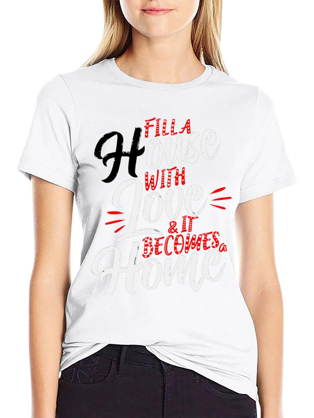 Filla House with Love Black T-Shirt