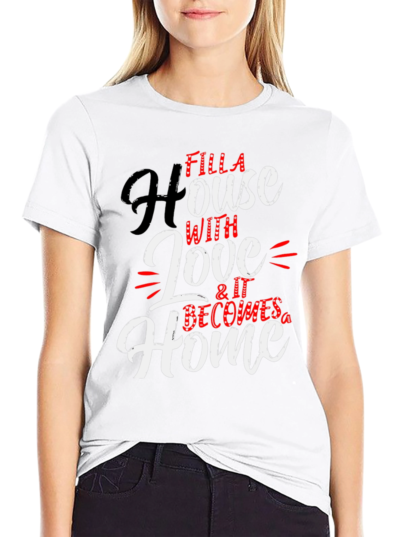 Filla House with Love Black T-Shirt