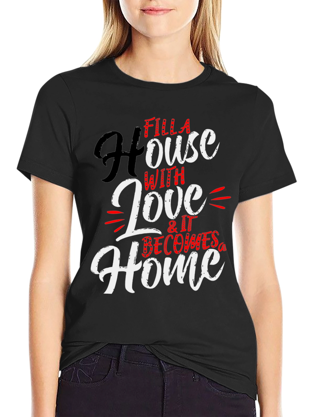 Filla House with Love Black T-Shirt