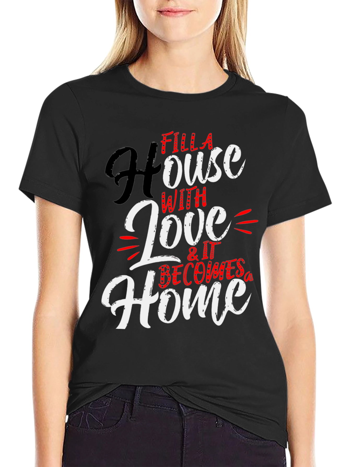 Filla House with Love Black T-Shirt