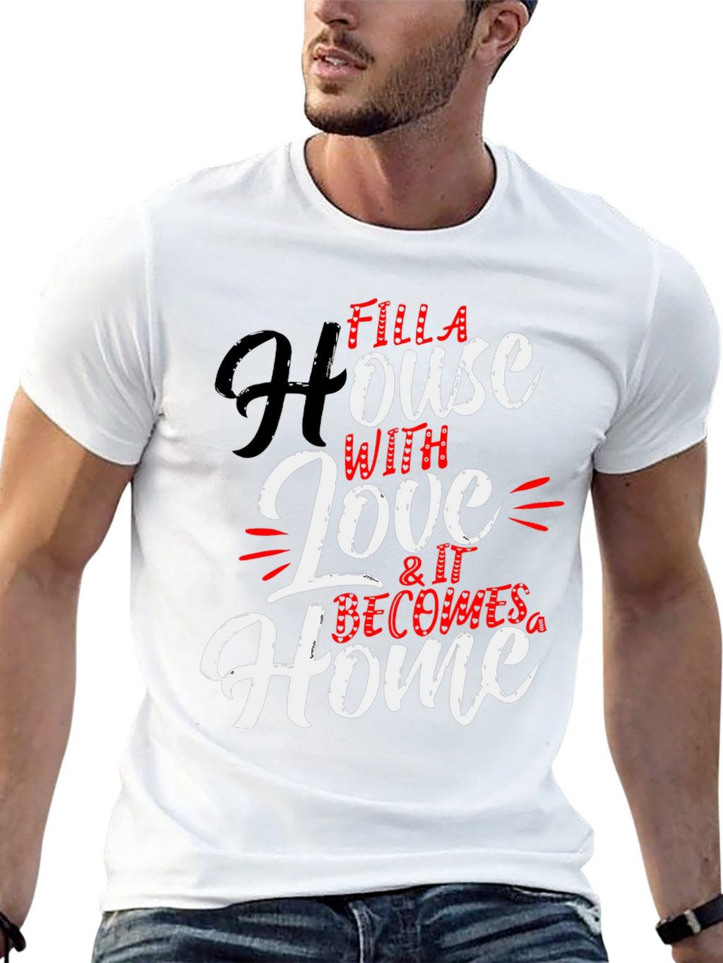 Filla House with Love Black T-Shirt
