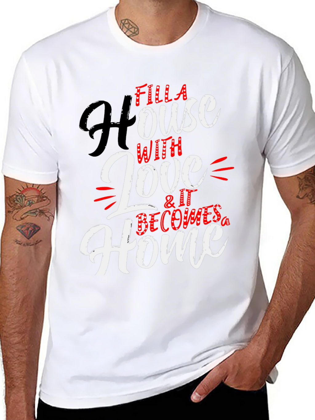 Filla House with Love Black T-Shirt