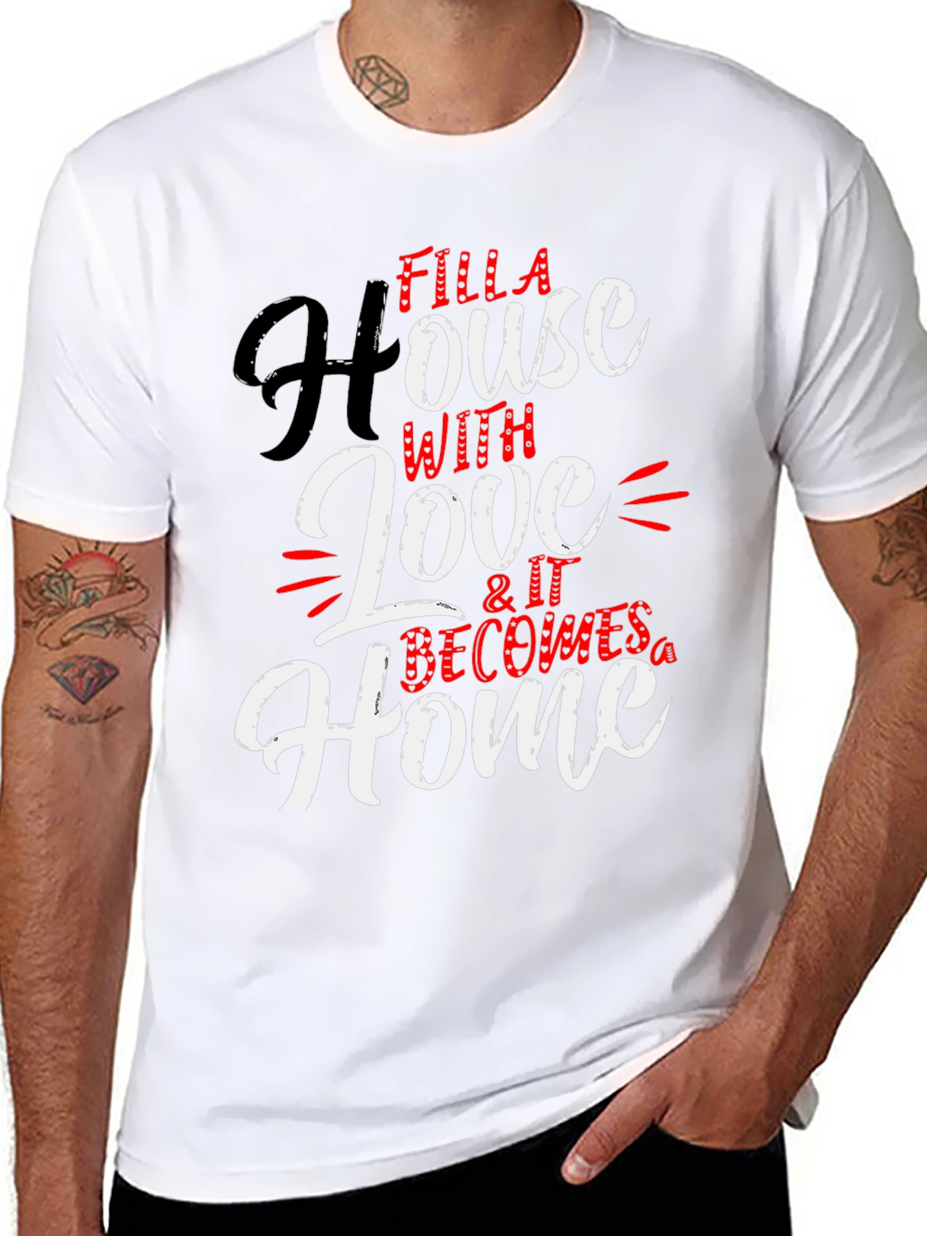 Filla House with Love Black T-Shirt