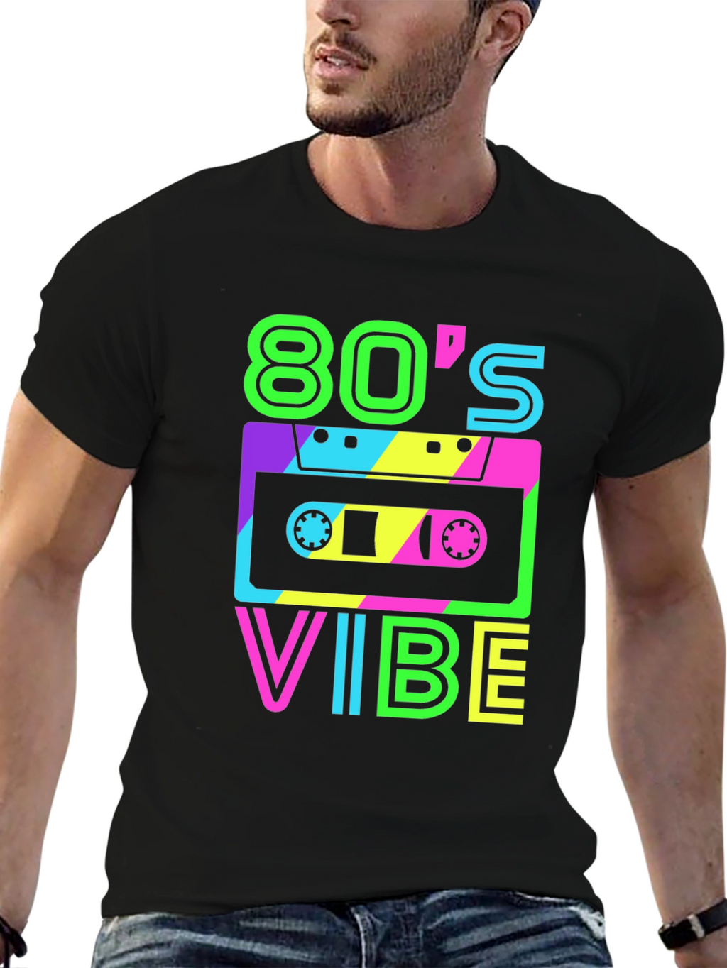 80s Vibe Retro Graphic Tee - Classic Cassette Design