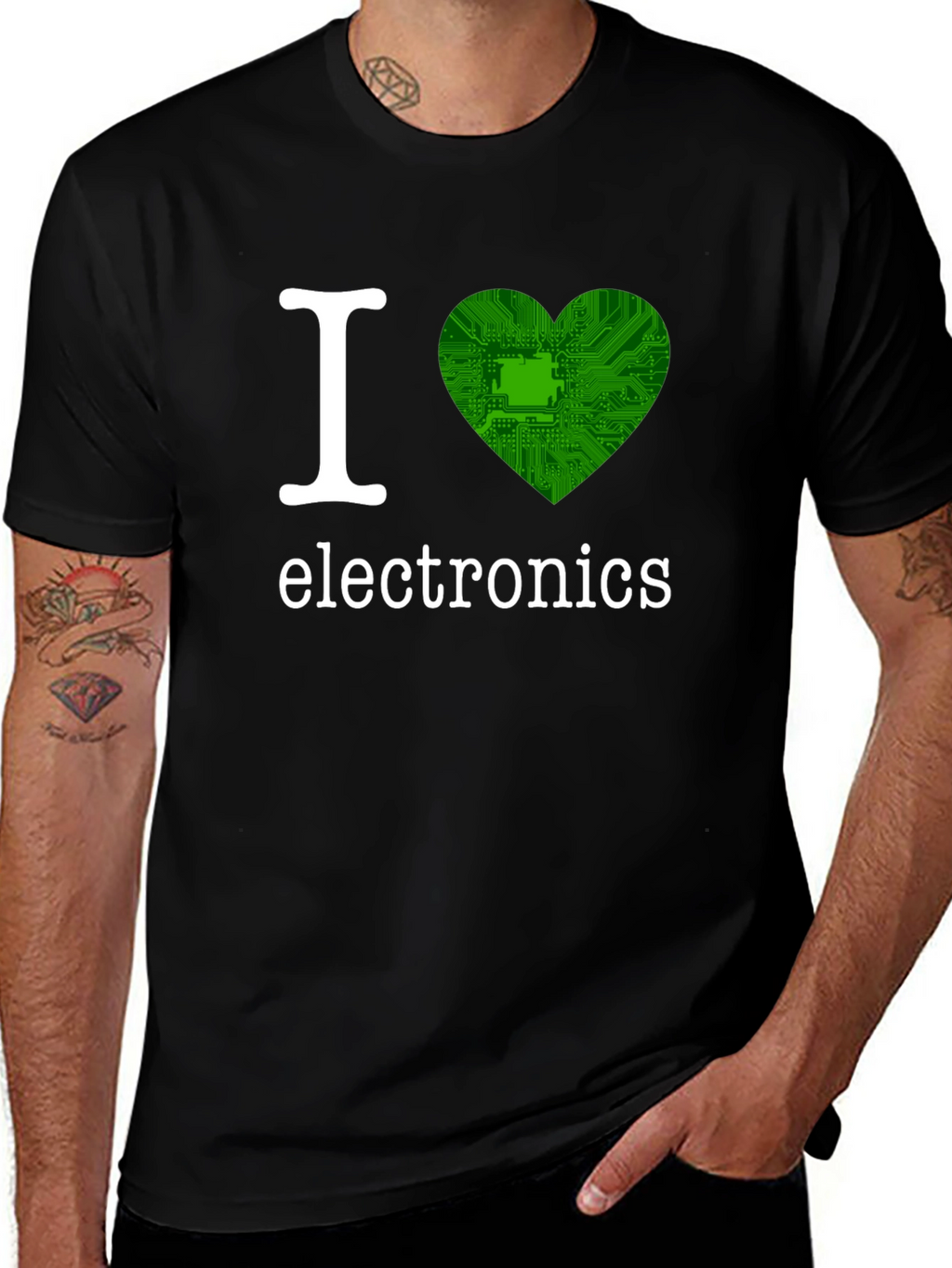 I Love Electronics T-Shirt - Circuit Board Heart
