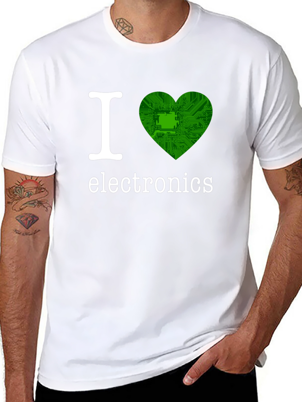 I Love Electronics T-Shirt - Circuit Board Heart