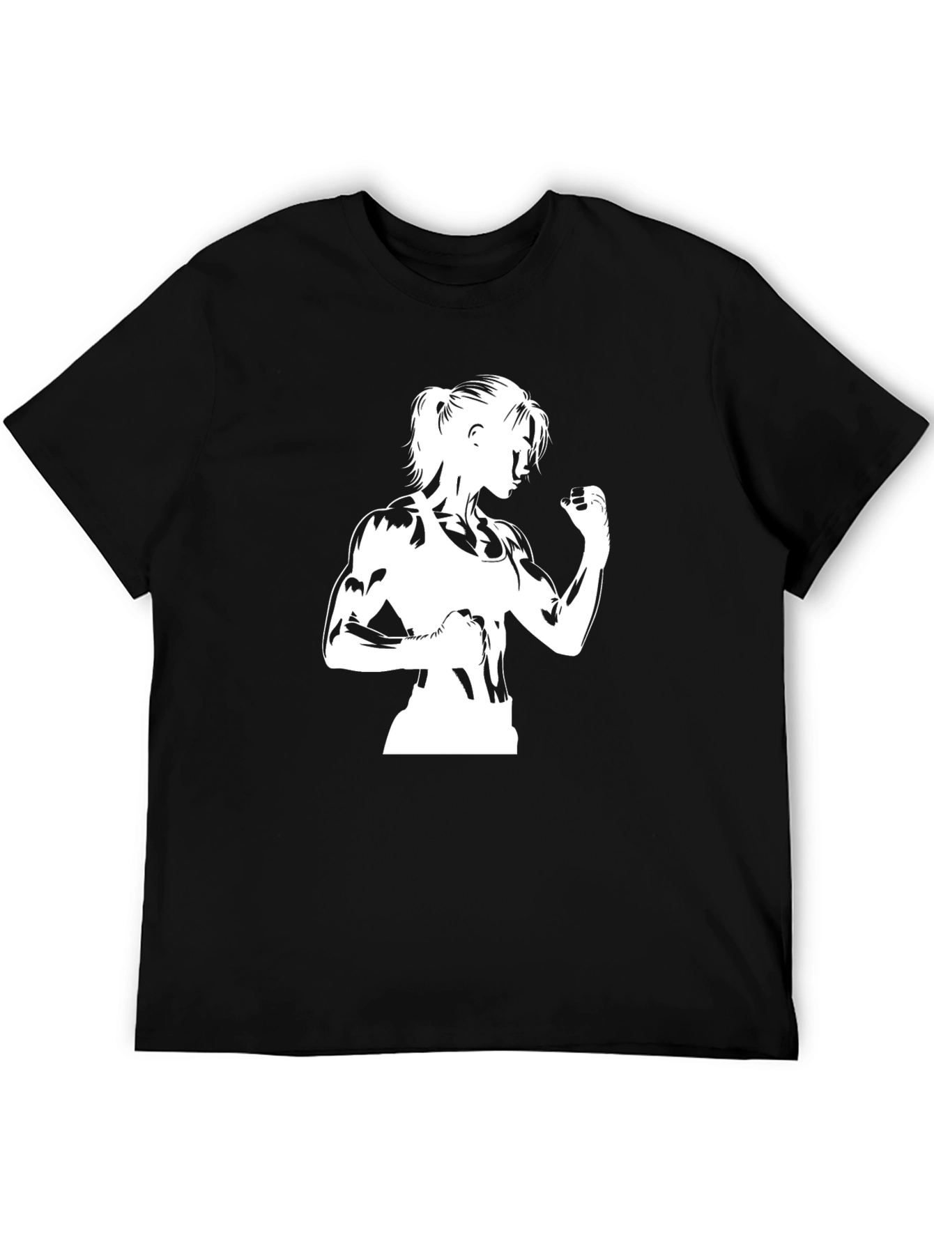 Fitness Graphic Tee - Black Cotton T-Shirt