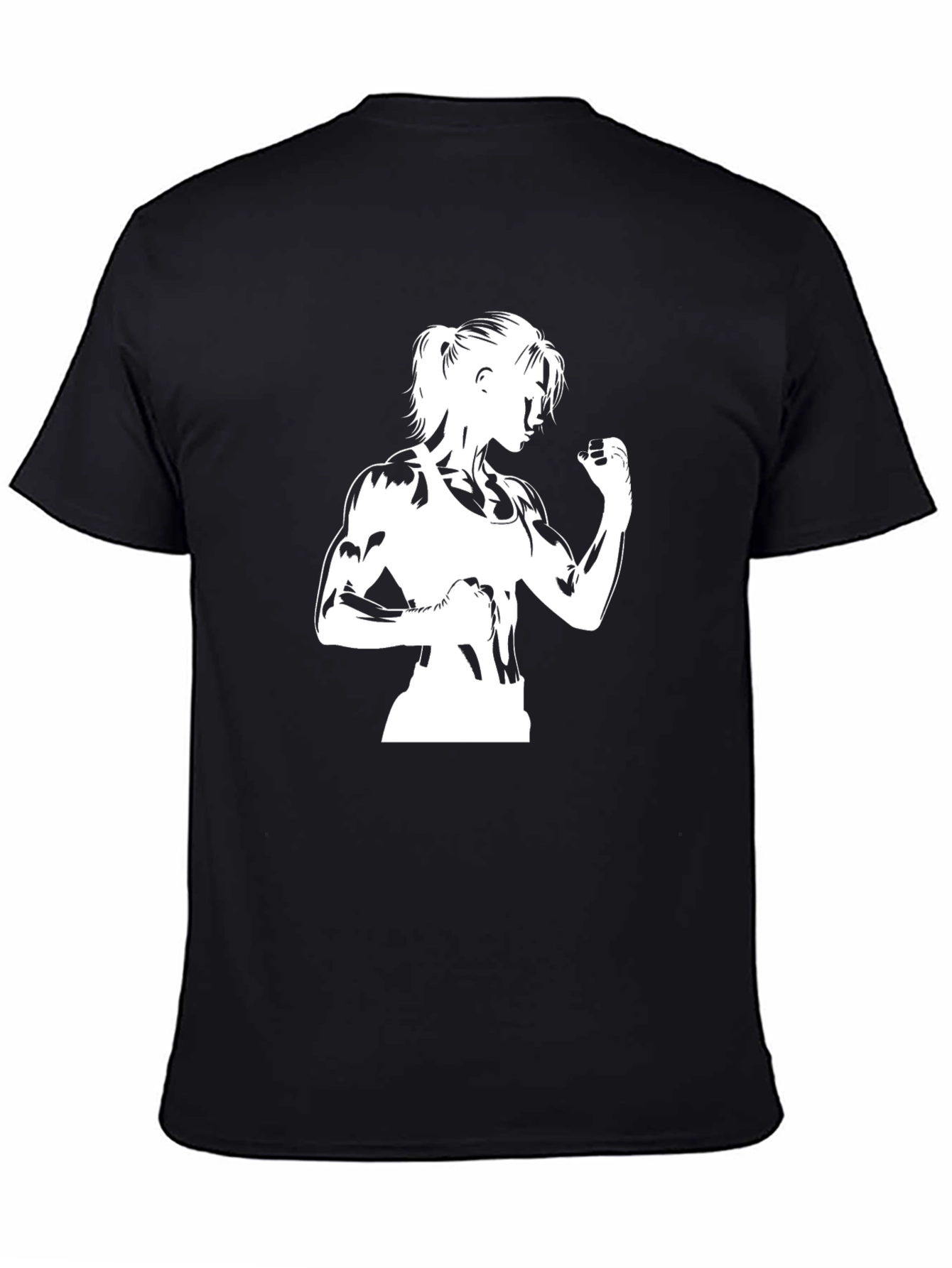 Fitness Graphic Tee - Black Cotton T-Shirt