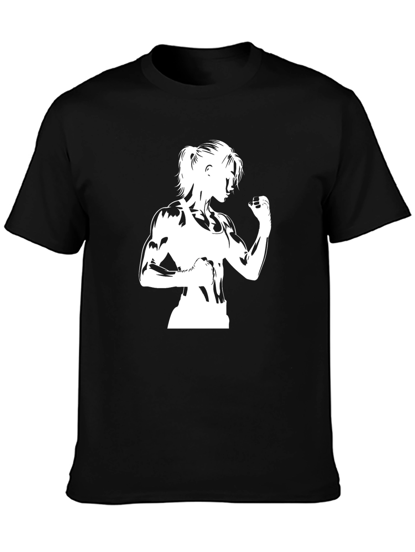 Fitness Graphic Tee - Black Cotton T-Shirt