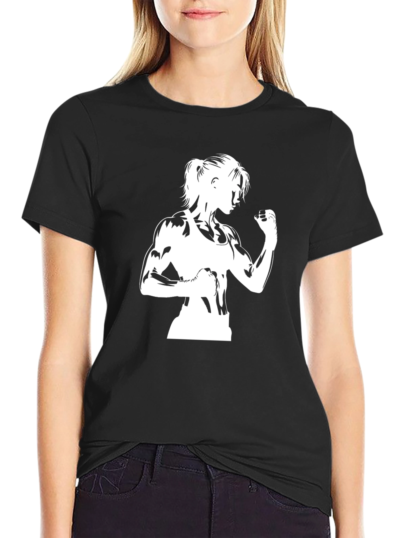 Fitness Graphic Tee - Black Cotton T-Shirt