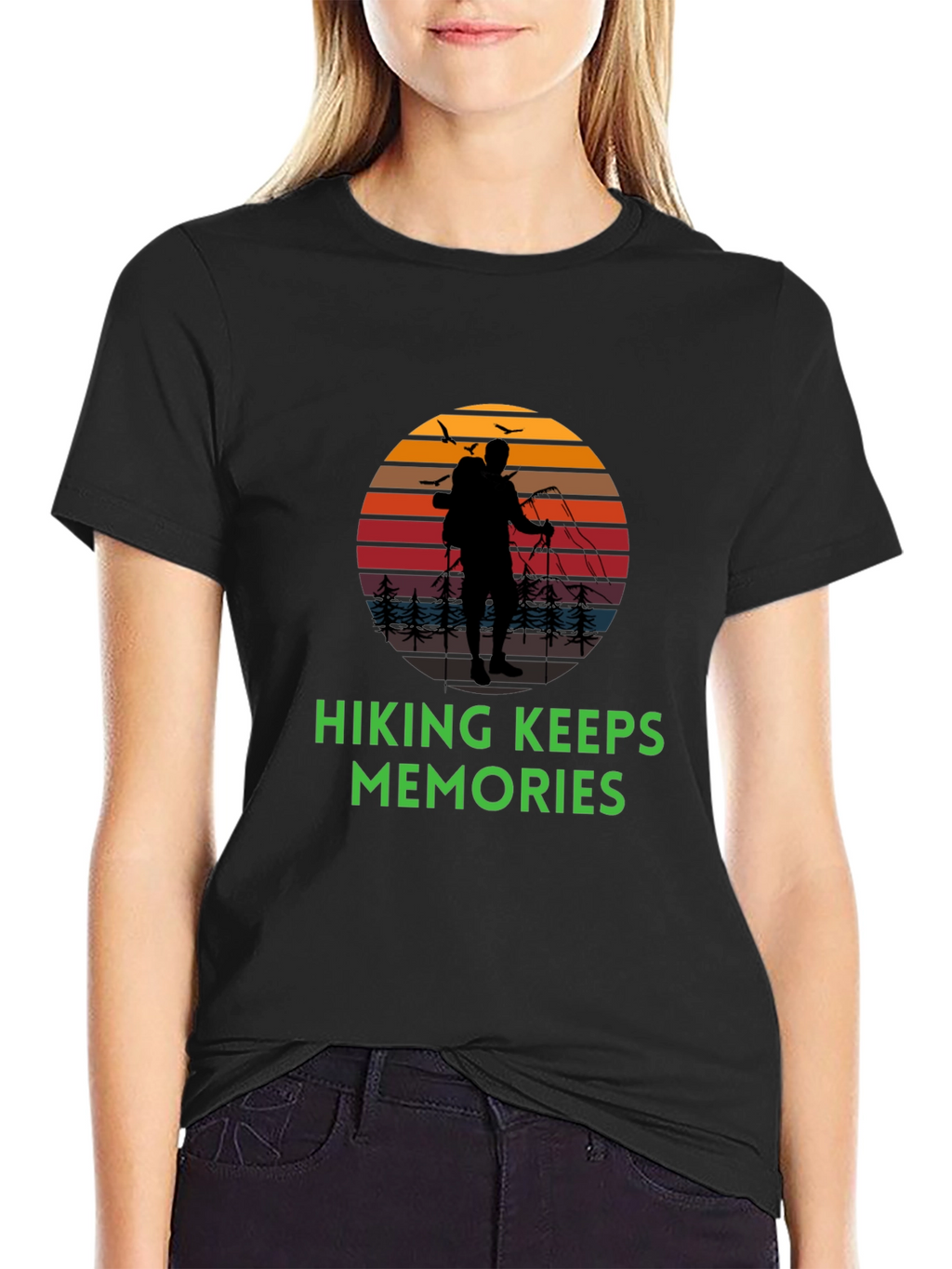 Hiking Keeps Memories T-Shirt - Black
