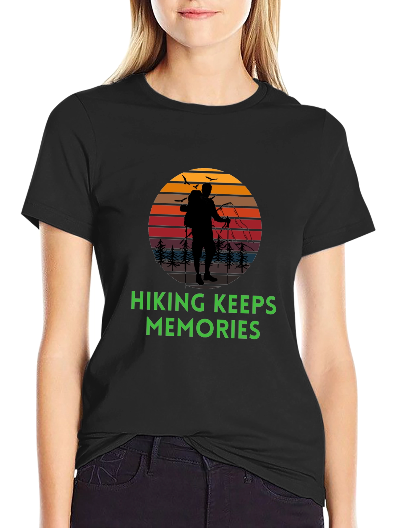 Hiking Keeps Memories T-Shirt - Black