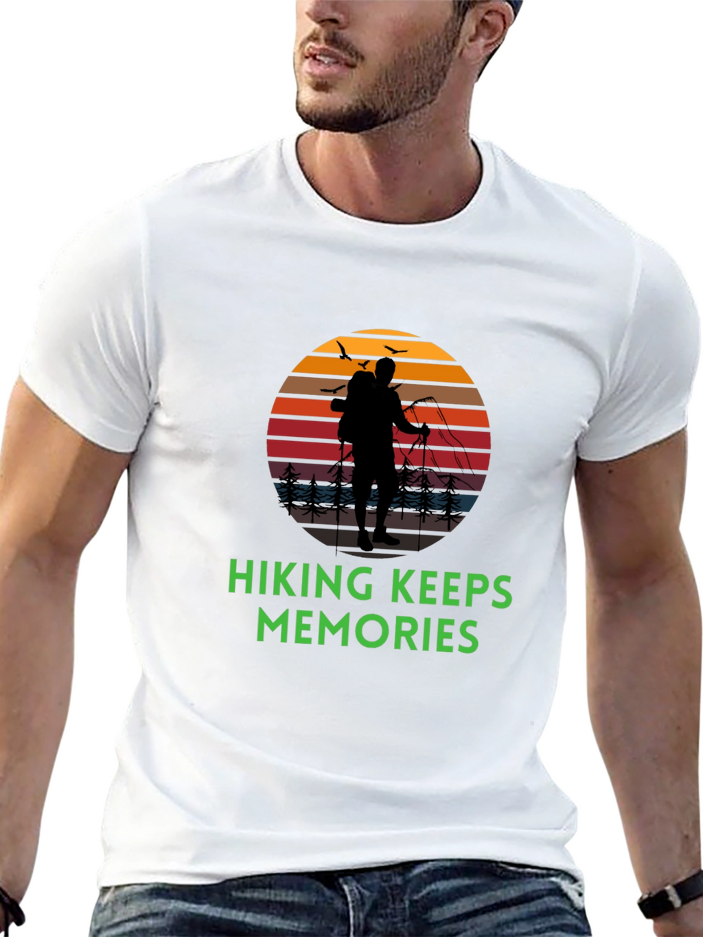 Hiking Keeps Memories T-Shirt - Black