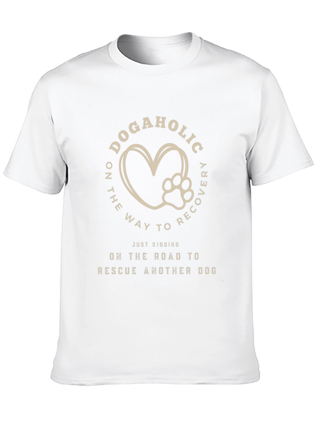 Dogaholic Rescue T-Shirt - Heart Paw Design