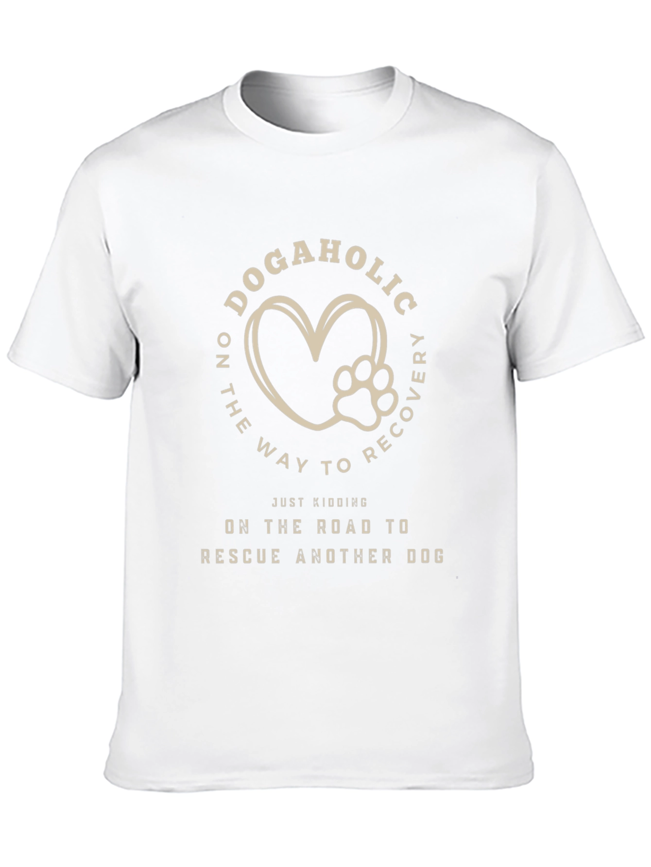 Dogaholic Rescue T-Shirt - Heart Paw Design