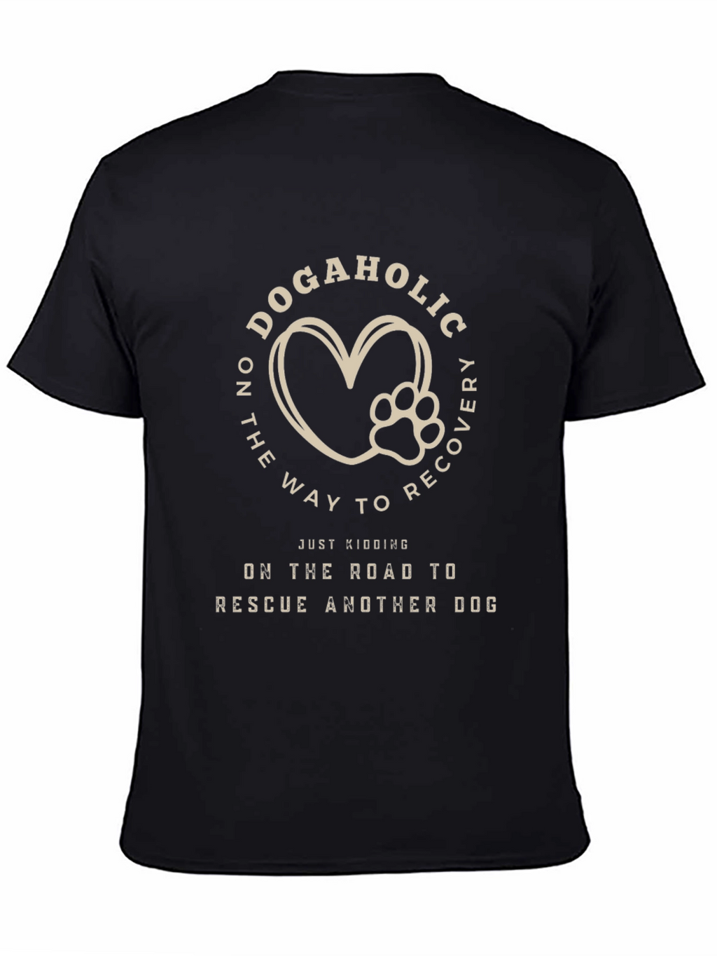 Dogaholic Rescue T-Shirt - Heart Paw Design