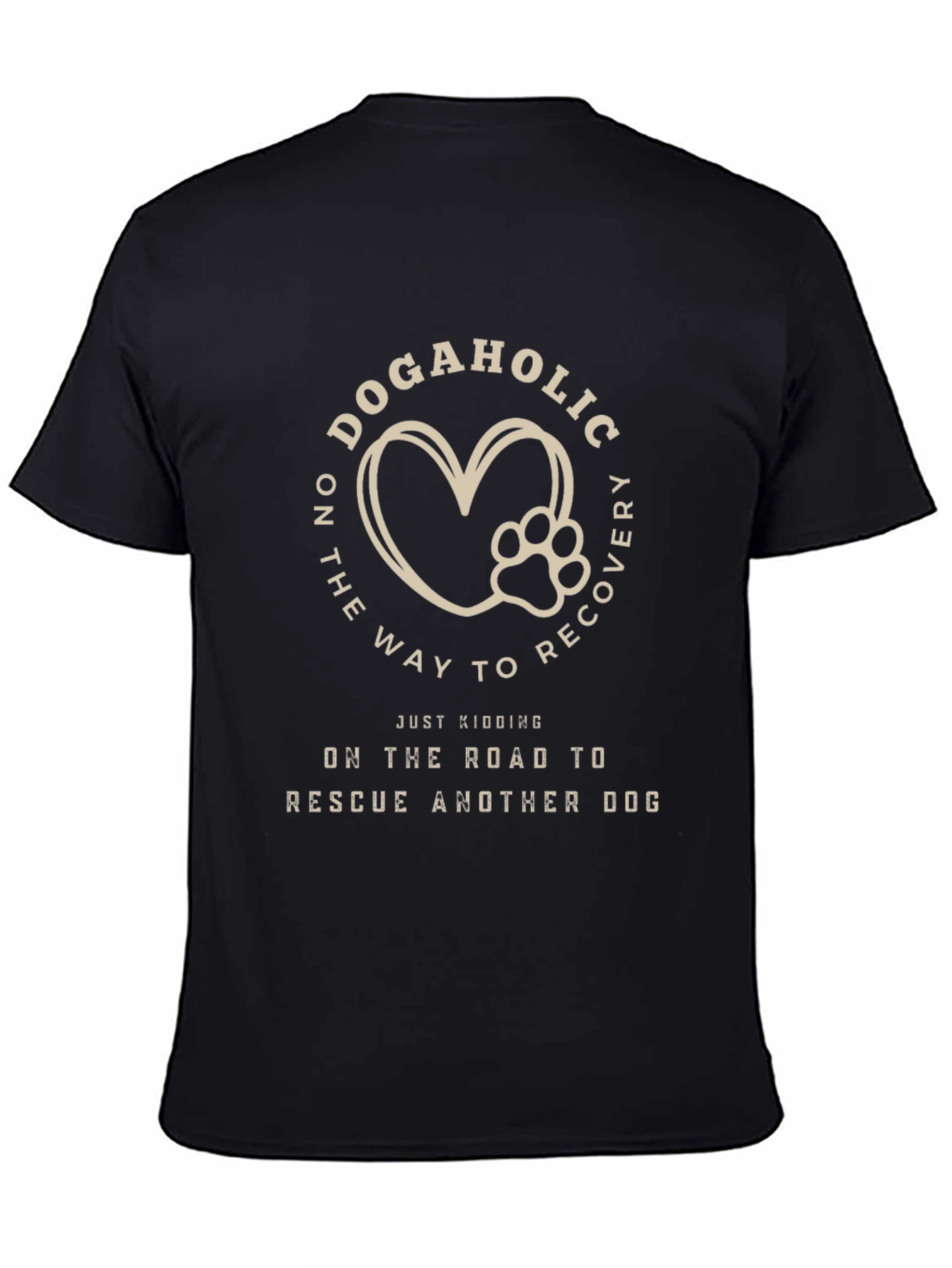 Dogaholic Rescue T-Shirt - Heart Paw Design